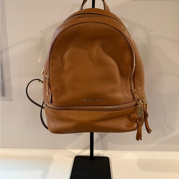 Michael Kors Tan Rhea medium Leather Backpack
